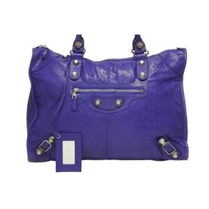 Balenciaga Purple City Giant Bag Leather
